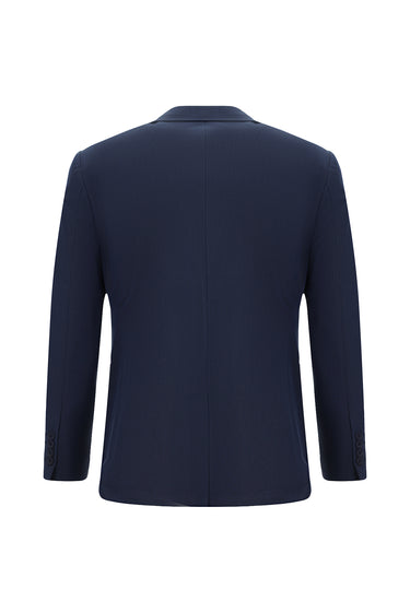  Orta Lacivert Super Slim Fit Ekstra Dar Kesim Çizgili Takım Elbise