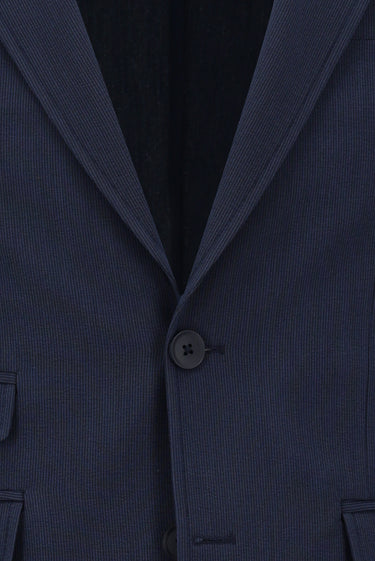  Orta Lacivert Super Slim Fit Ekstra Dar Kesim Çizgili Takım Elbise