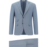Açık Mavi 7 Drop Super Slim Fit Eksra Dar Kesim Çizgili Takım Elbise