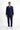 Koyu Lacivert Slim Fit Dar Kesim Çizgili İtalyan Kesim Kruvaze Takım Elbise