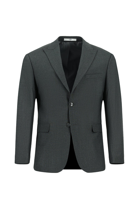 Koyu Füme 6 Drop Regular Fit Standart Kesim Çizgili Pileli Takım Elbise