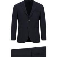 Açık Lacivert Slim Fit Dar Kesim Çizgili Beli İpli Spor Takım Elbise