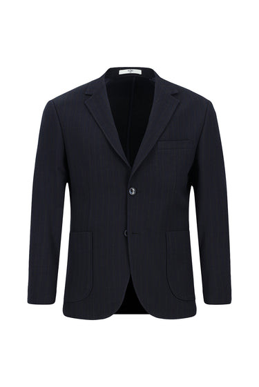  Açık Lacivert Slim Fit Dar Kesim Çizgili Beli İpli Spor Takım Elbise