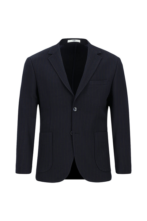 Açık Lacivert 7 Drop Slim Fit Dar Kesim Çizgili Beli İpli Spor Takım Elbise