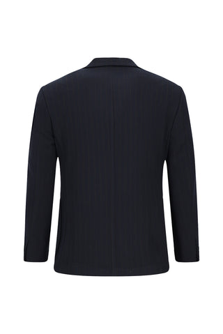  Açık Lacivert Slim Fit Dar Kesim Çizgili Beli İpli Spor Takım Elbise