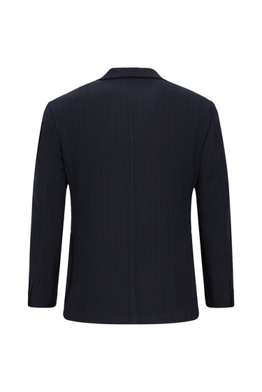  Açık Lacivert Slim Fit Dar Kesim Çizgili Beli İpli Spor Takım Elbise