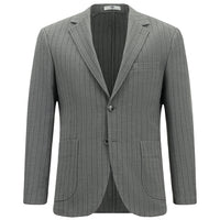 Açık Antrasit Slim Fit Dar Kesim Çizgili Beli İpli Spor Takım Elbise