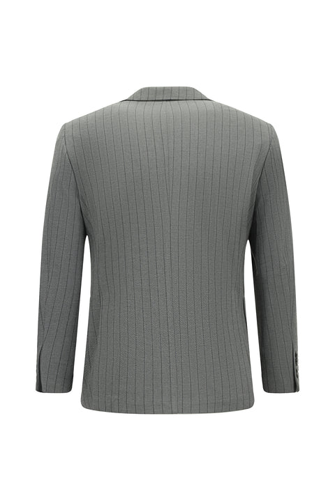 Açık Antrasit 7 Drop Slim Fit Dar Kesim Çizgili Beli İpli Spor Takım Elbise