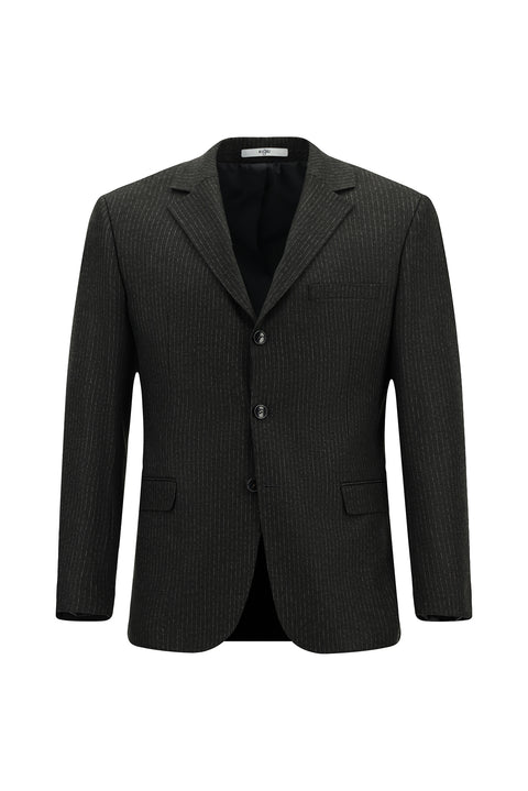 Koyu Antrasit 6 Drop Regular Fit Standart Kesim Çizgili Takım Elbise