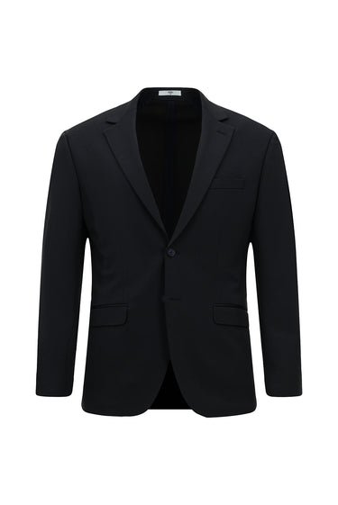  Orta Lacivert 8 Drop Long Slim Fit Uzun Dar Kesim Mono Yaka Beli Lastikli İpli Örme Likralı Esnek Çizgili Yarım Astar Klasik Takım Elbise