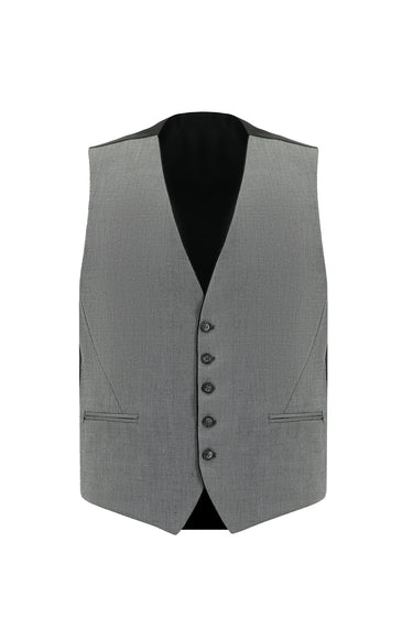Siyah Slim Fit Dar Kesim Çizgili Kombinli Yelekli Takım Elbise