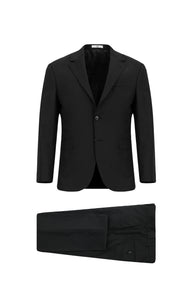 Dark Anthracite 6 Drop Regular Fit Standard Cut Wool Flannel Classic Trousers