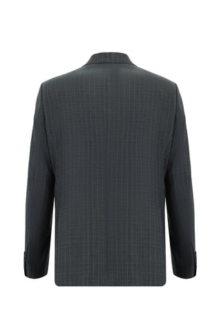  Koyu Füme 6 Drop Regular Fit Standart Kesim Yünlü Çizgili Kruvaze Tak?m Elbise-Ki??l?