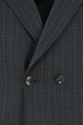  Koyu Füme 6 Drop Regular Fit Standart Kesim Yünlü Çizgili Kruvaze Tak?m Elbise-Ki??l?