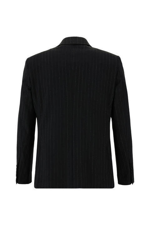 Koyu Lacivert 6 Drop Regular Fit Standart Kesim Yünlü Çizgili Kruvaze Takım Elbise