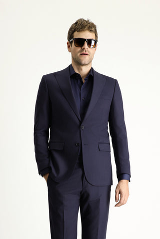  Koyu Lacivert 6 Drop Regular Fit Standart Kesim Çizgili Tak?m Elbise-Ki??l?