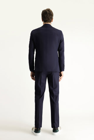  Koyu Lacivert 6 Drop Regular Fit Standart Kesim Çizgili Tak?m Elbise-Ki??l?