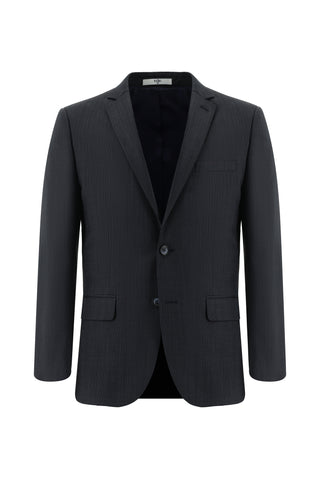  Koyu Lacivert Super Slim Fit Ekstra Dar Kesim Yünlü Klasik Çizgili Takım Elbise