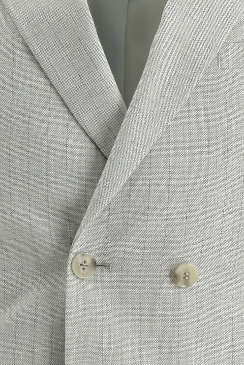 Açık Gri 7 Drop Super Slim Fit Eksra Dar Kesim Kruvaze Takım Elbise