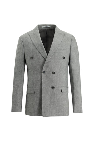  Koyu Füme 7 Drop Super Slim Fit Eksra Dar Kesim Kruvaze Takım Elbise