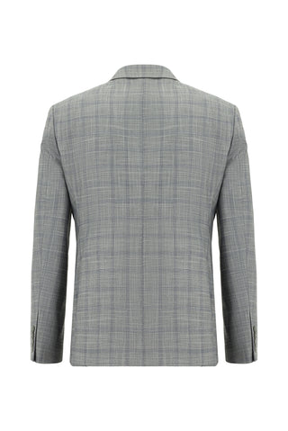  Açık Gri Slim Fit Dar Kesim Kombinli Yelekli Takım Elbise