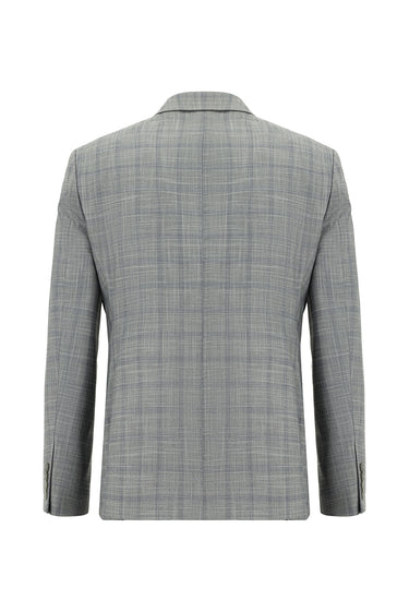  Açık Gri Slim Fit Dar Kesim Kombinli Yelekli Takım Elbise