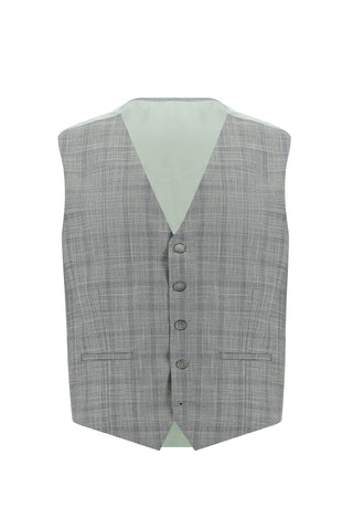  Açık Gri Slim Fit Dar Kesim Kombinli Yelekli Takım Elbise