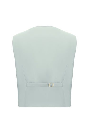 Açık Gri Slim Fit Dar Kesim Kombinli Yelekli Takım Elbise