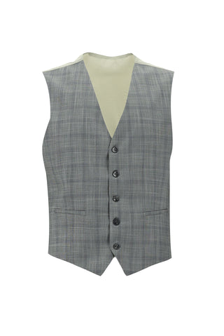  Orta Gri Slim Fit Dar Kesim Kombinli Yelekli Takım Elbise