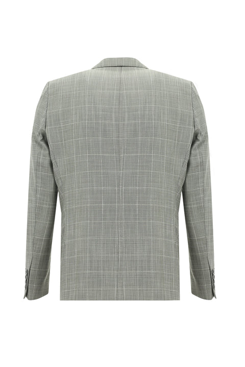 Açık Gri 6 Drop Regular Fit Standart Kesim Kareli Takım Elbise