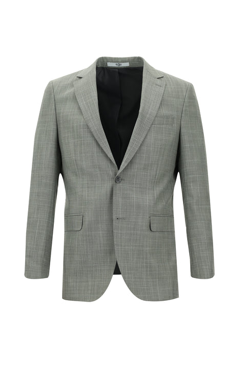 Orta Gri 6 Drop Regular Fit Standart Kesim Kareli Takım Elbise