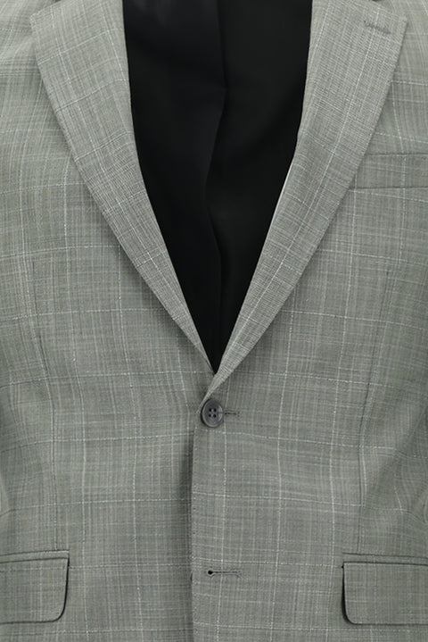 Orta Gri 6 Drop Regular Fit Standart Kesim Kareli Takım Elbise