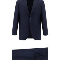 Koyu Lacivert Relaxed Fit Rahat Kesim Klasik Ekose Takım Elbise