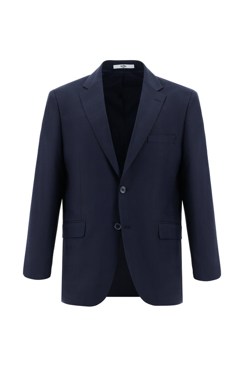 Koyu Lacivert 4 Drop Relaxed Fit Rahat Kesim Ekose Takım Elbise