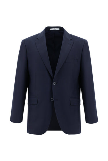 Koyu Lacivert Relaxed Fit Rahat Kesim Klasik Ekose Takım Elbise