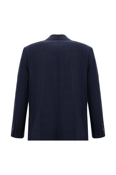 Koyu Lacivert Relaxed Fit Rahat Kesim Klasik Ekose Takım Elbise