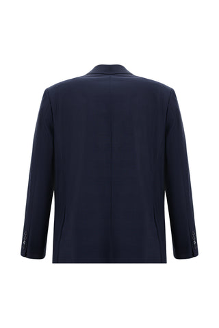  Koyu Lacivert 4 Drop Relaxed Fit Rahat Kesim Ekose Takım Elbise