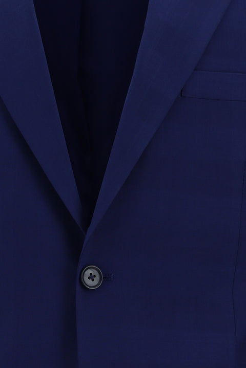 Saks Mavi 7 Drop Slim Fit Dar Kesim Ekose Takım Elbise