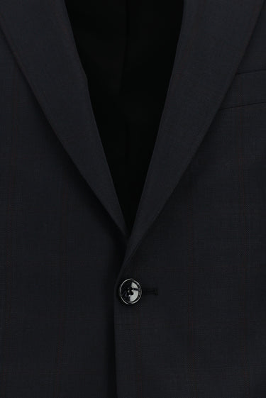  Siyah Slim Fit Dar Kesim Kareli Takım Elbise