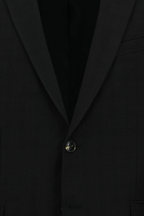 Siyah 7 Drop Slim Fit Dar Kesim Desenli Takım Elbise