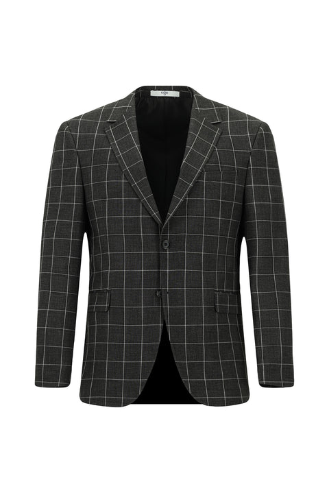 Koyu Antrasit 7 Drop Slim Fit Dar Kesim Kareli Kombinli Takım Elbise