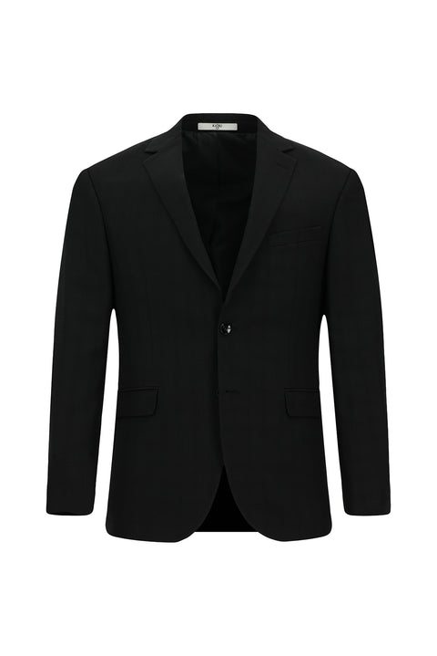 Siyah 7 Drop Slim Fit Dar Kesim Kareli Takım Elbise