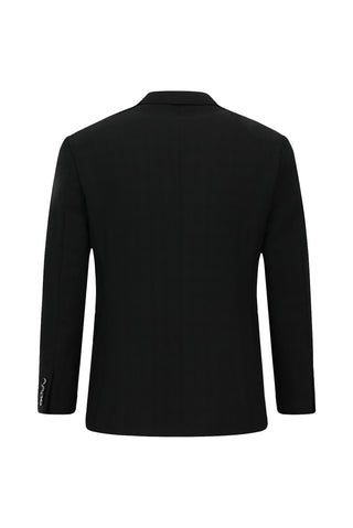  Siyah 7 Drop Slim Fit Dar Kesim Kareli Tak?m Elbise-Ki??l?