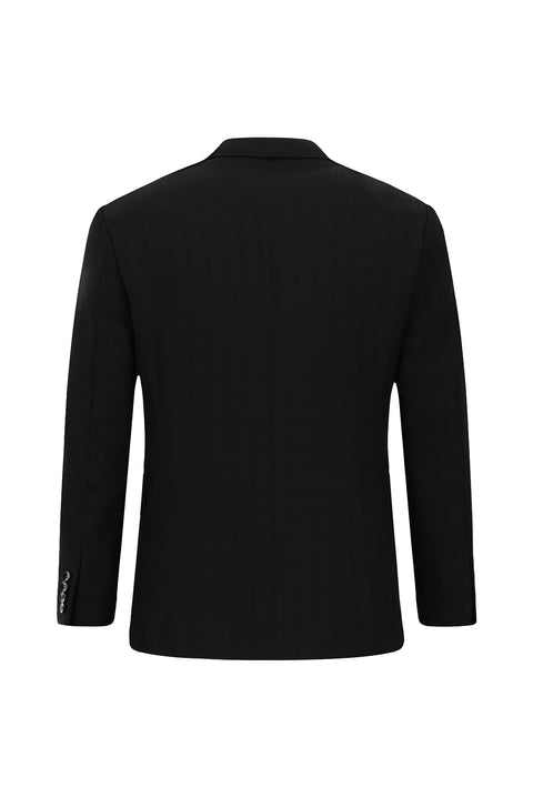 Siyah 7 Drop Slim Fit Dar Kesim Kareli Takım Elbise