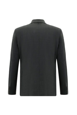  Orta Antrasit Regular Fit Yünlü Klasik Desenli Takım Elbise