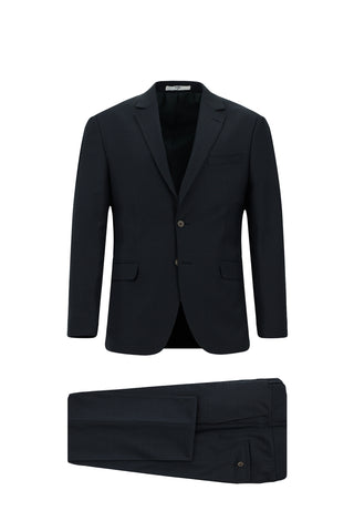  Petrol Yeşili Regular Fit Kareli Yünlü Klasik Takım Elbise