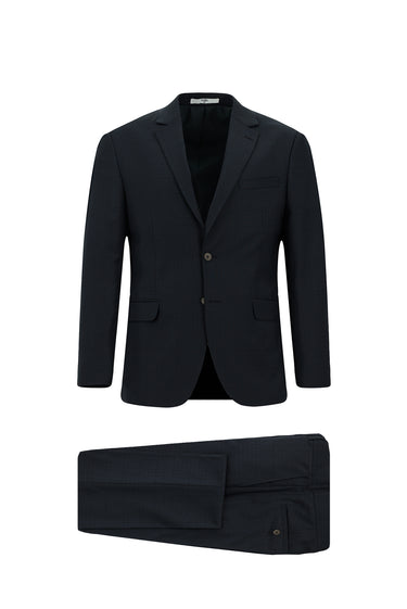  Petrol Yeşili Regular Fit Kareli Yünlü Klasik Takım Elbise