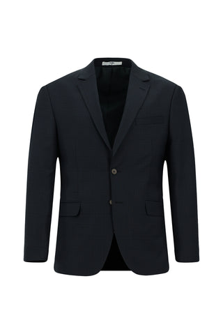  Petrol Yeşili Regular Fit Kareli Yünlü Klasik Takım Elbise