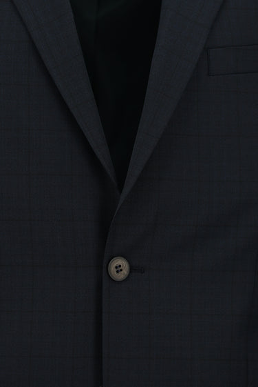  Petrol Yeşili Regular Fit Kareli Yünlü Klasik Takım Elbise