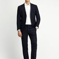 Black 7 Drop Slim Fit Plaid Suit